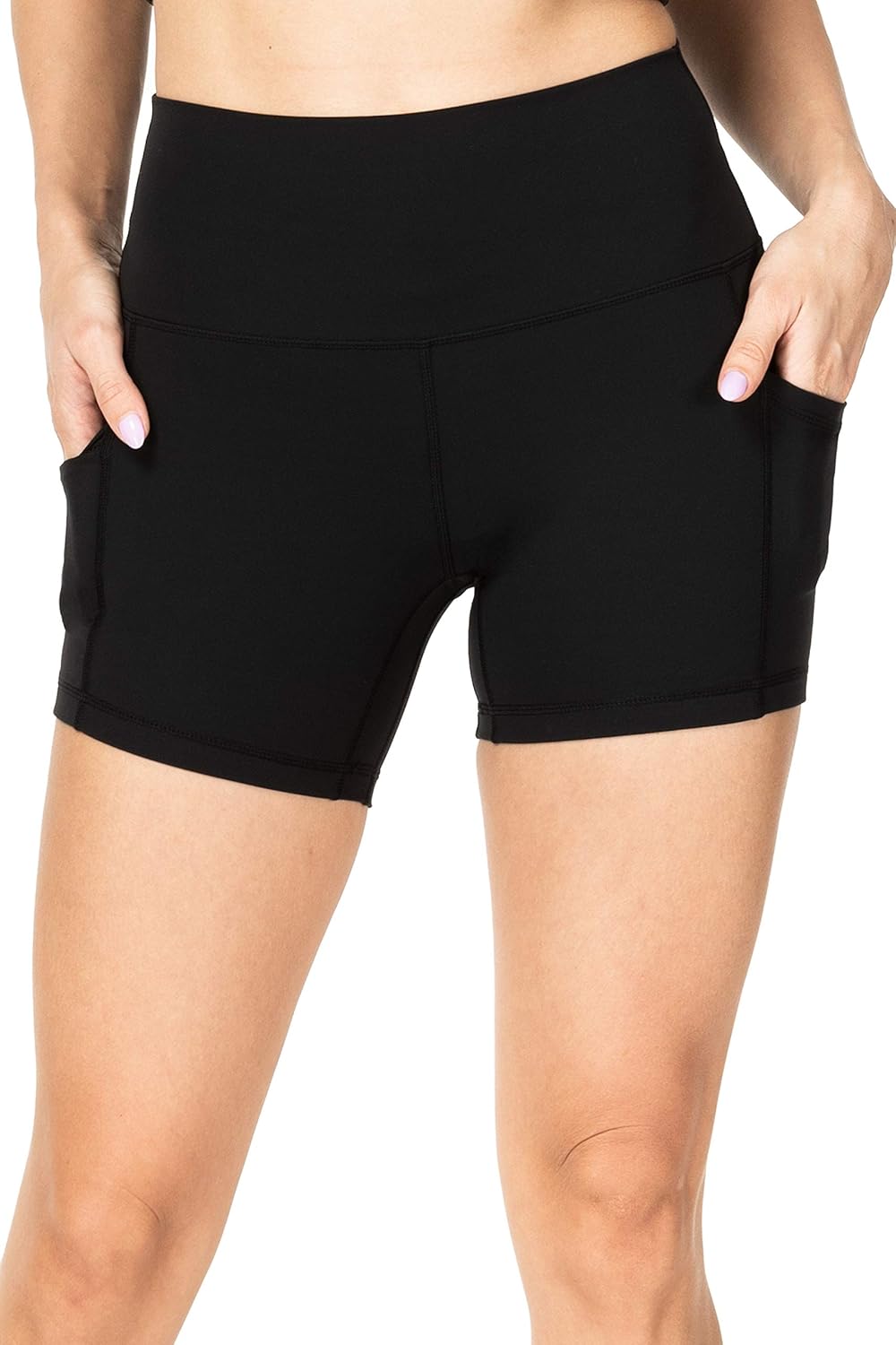 Sunzel 8" / 5" Biker Shorts for Women with Pockets, High Waisted Yoga Workout Shorts: Clothing