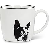 Abbott Collection, Mug Dog Face Black And White 10 Ounce