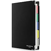 KOKUYO 5 Subject Spiral Notebook, Color Palette B5 Refillable Journal with 5 Tab Dividers, 120 Sheets in 6mm Dot Ruled Loose Leaf Paper, Business Black