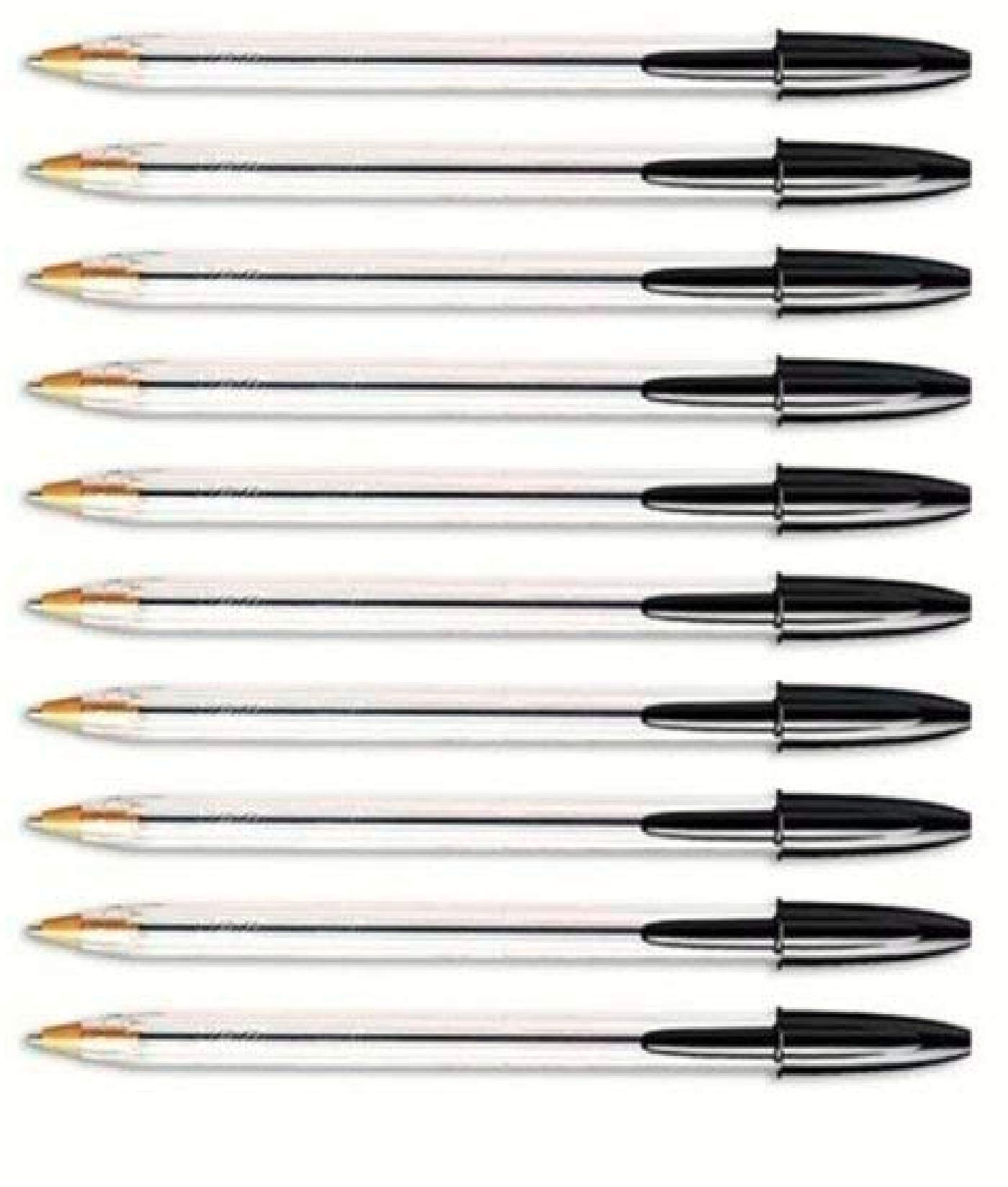 100x Bic Cristal Medium 1.0mm Ball Point Pens BLACK Ballpoint Biro