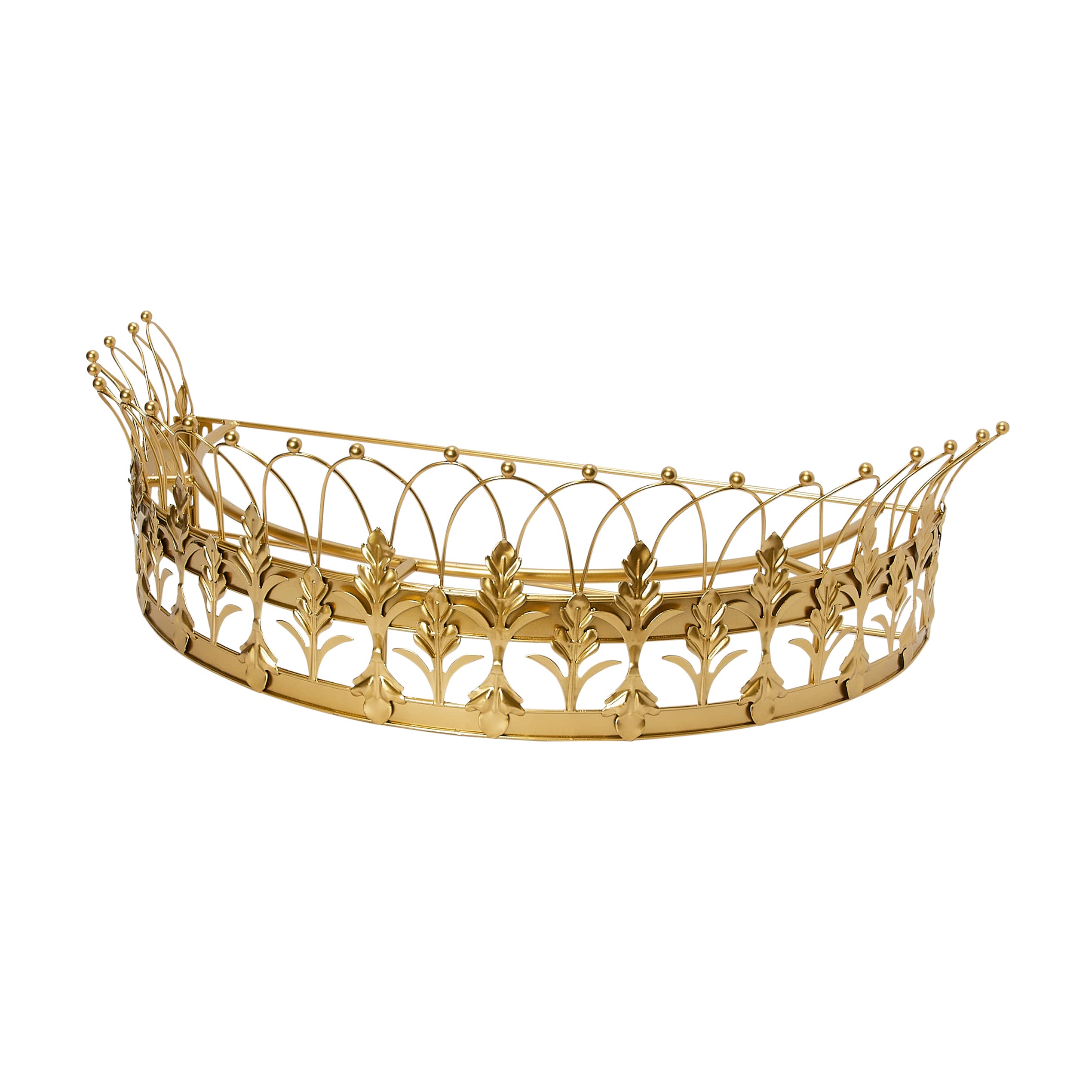 Creative Co-Op Decorative Metal Curtain or Canopy Crown, Gold Finish Image