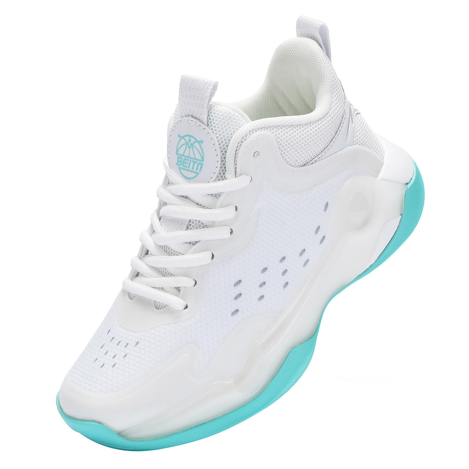 Photo 1 of Beita Basketball Shoes for Women Fashion Sneakers Sport Shoes Anti Slip Breathable,White Blue, 8.5