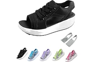 Giltpeak Contrast Paneled Cutout Lace-Up Muffin Sandals, Lace Up Muffin Sandals, New Summer Peep Toe Wedges Sandals Shoes, Women Causal Toe Platform Sandal