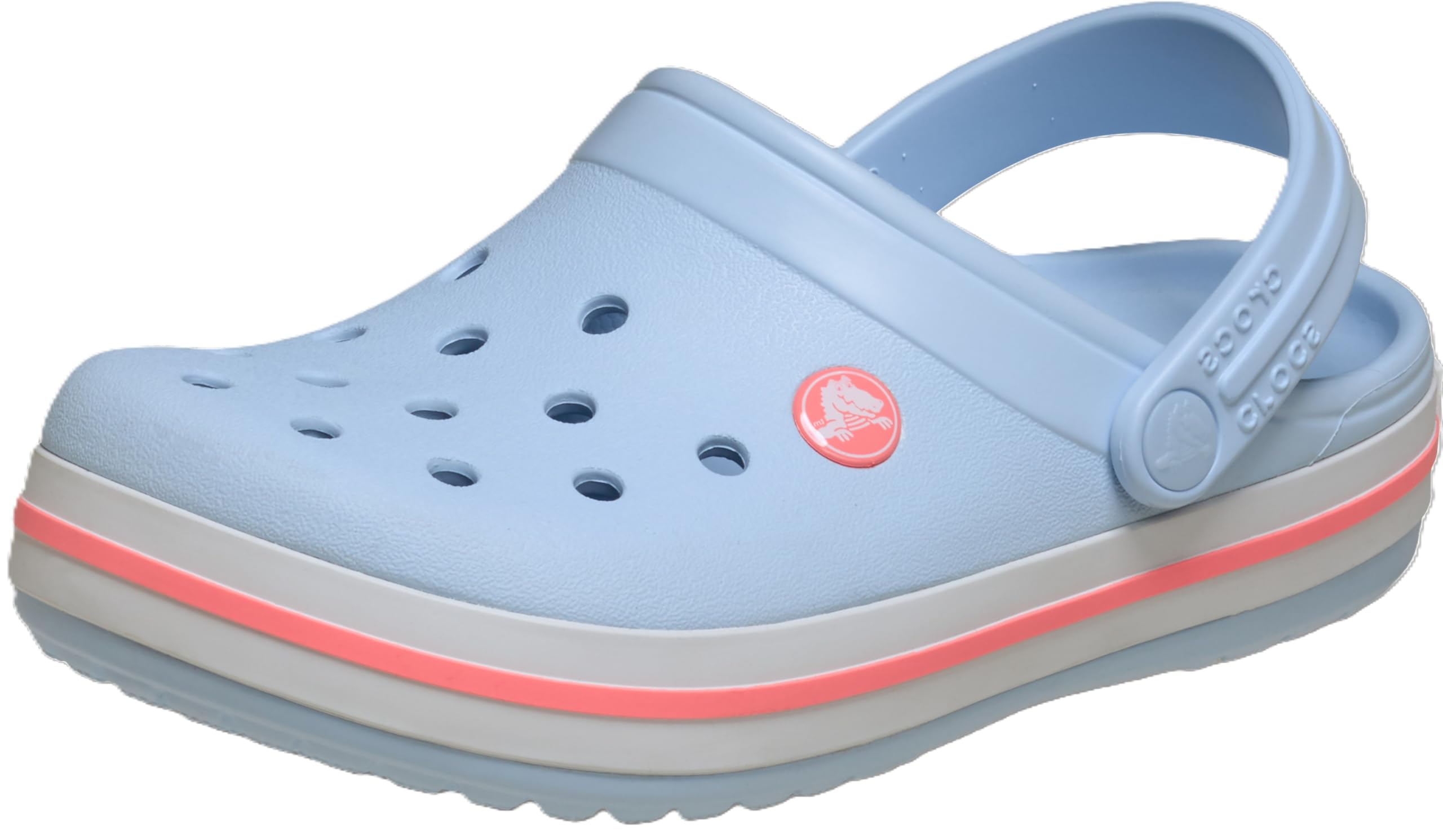 Crocs Kids Crocband Lightweight Slip-On Clogs, Blue Frost/Guava, 2 Little Kid Image
