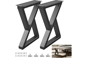 Rioychan 20 Inch Coffee Table Legs Black, Heavy Duty Metal Furniture Legs for DIY End/Side Tables, Modern Desks, Bench, Sofa, Dining Desk Legs, Z Style