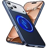 GRECAZO Magnetic Ultra Thin Frosted Designed for iPhone 17 Pro Max Phone Case 6.9 inch(2025) Slim Minimalist Lightweight Matte Hard PC Compatible with MagSafe Cover Protective Bumper Case-Navy Blue