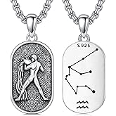 SIMONLY Zodiac Necklace 925 Sterling Silver Constellation Necklace Zodiac Sign Necklaces Horoscope Jewelry Christmas Birthday Astrology Gifts for Women Men Unisex