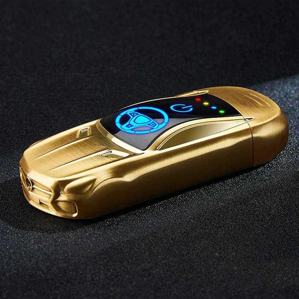 GuDoQi Dual Arc Lighter Rechargeable Electric Candle Lighter With Smart Fingerprint Sensor Flameless Windproof Zinc Alloy Made Mini Sport-Car Shaped