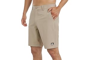 Quiksilver Mens Regular Fit Fixed Waist Water Friendly Active Hybrid Shorts