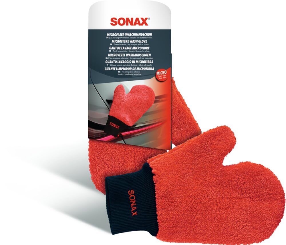 SONAX Microfibre Wash Glove (1-Piece) for exterior cleaning, long lasting and gentle on surfaces | Art-Nr. 04282000