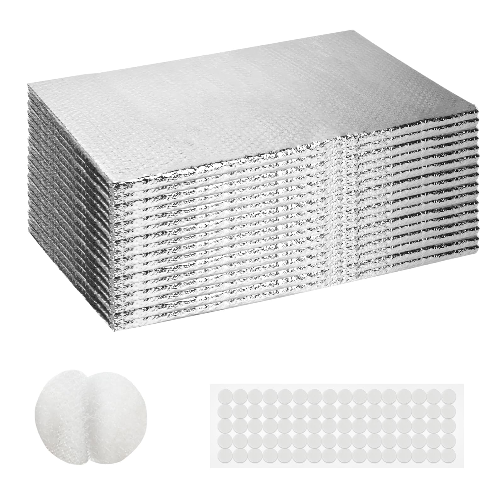Photo 1 of 2 Car Garage Door Insulation Kit, 16 Pcs Double Bubble Panels Reflective Insulating Aluminum Radiant Barrier Thermal with Self Adhesive Dots Set for Garage Greenhouse Attics Walls (23.6 x 47.2 Inch)