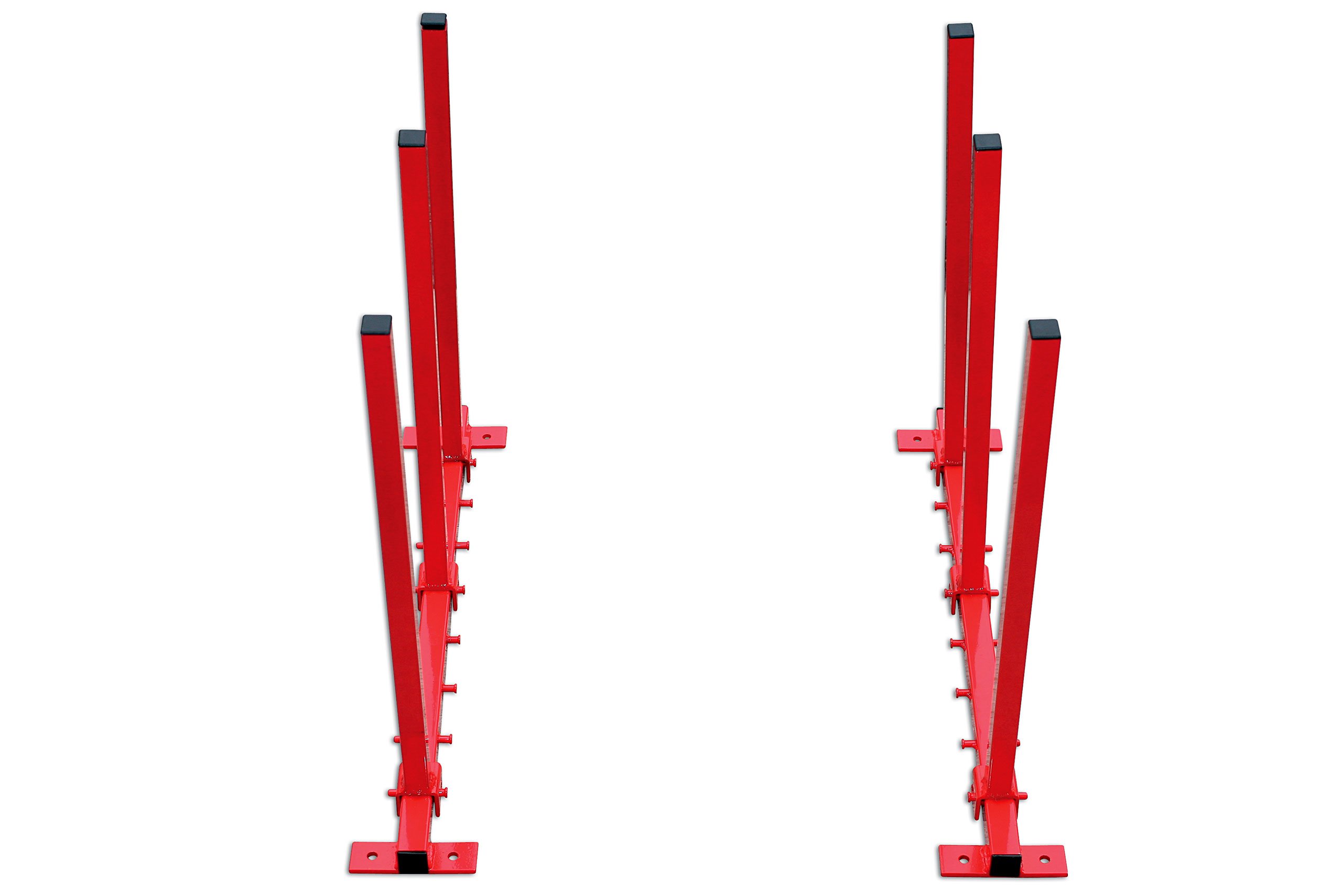 PowerTec 92321 Folding Bumper Rack - Wall Mounted, red