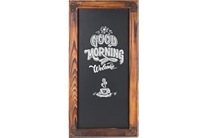 MyGift 12 X 25-Inch Wall-Mounted Erasable Chalkboard with Dark Brown Wood Frame