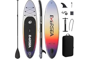 EVERSEA Inflatable Stand-Up Paddle Boards – Available 32"/33"/34" Widths Inflatable Paddle Board with SUP Accessories, Camera Mount, Basic All-Around SUP Board for All Skill Levels, Up to 450lbs