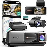 BOTSLAB 4K+2K Dual Dash Cam Front and Rear, Dashcam with Voice Control, STARVIS, ADAS Driver Alerts, Starry Night Vision, 24/7 Parking Monitor, 5.8GHz WiFi & GPS, Free 64GB Card, Loop Recording