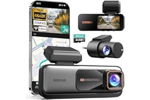 BOTSLAB 4K+2K Dual Dash Cam Front and Rear, Dashcam with Voice Control, Sony IMX415, ADAS Driver Alerts, Starry Night Vision, 24/7 Parking Monitor, 5.8GHz WiFi & GPS, Free 64GB Card, Loop Recording