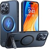 TORRAS for iPhone 16 Pro Max Case Translucent Black | Strong Magnetic & Seamless Stand, Fit for MagSafe, Military-Grade Drop Protection, Sturdy Adjustable Built-in Kickstand, Slim Matte Finish