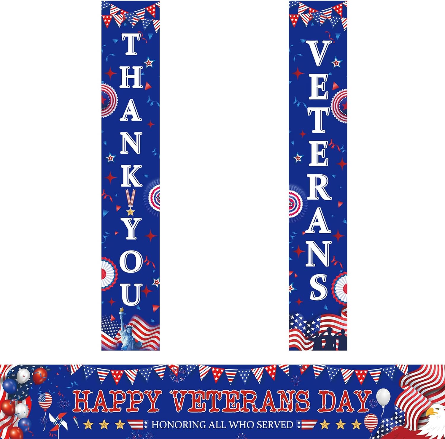 Flags - Veterans Day Decorations, Veteran‘s Day Porch Banner Fence Banner, Patriotic Decorations Sign Banners Thank You Veterans Hanging Banner