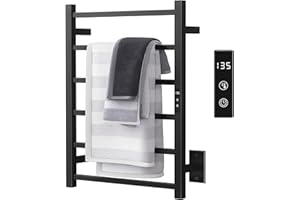 Sharpeye 6-Bar Towel Warmer with 24-Hour Timer, Temperature Control Heated Towel Rack, Wall Mounted Electric Towel Drying Rac