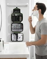 Maliton Large Hanging Toiletry Bag Waterproof Green 4 Compartments Foldable view 7