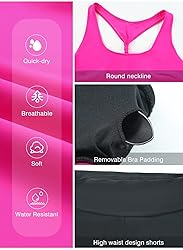 Aleumdr 3 Piece Athletic Bathing Suits Womens