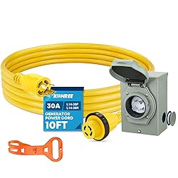 Kohree 30 Amp Generator Cord and Pre-drilled Power