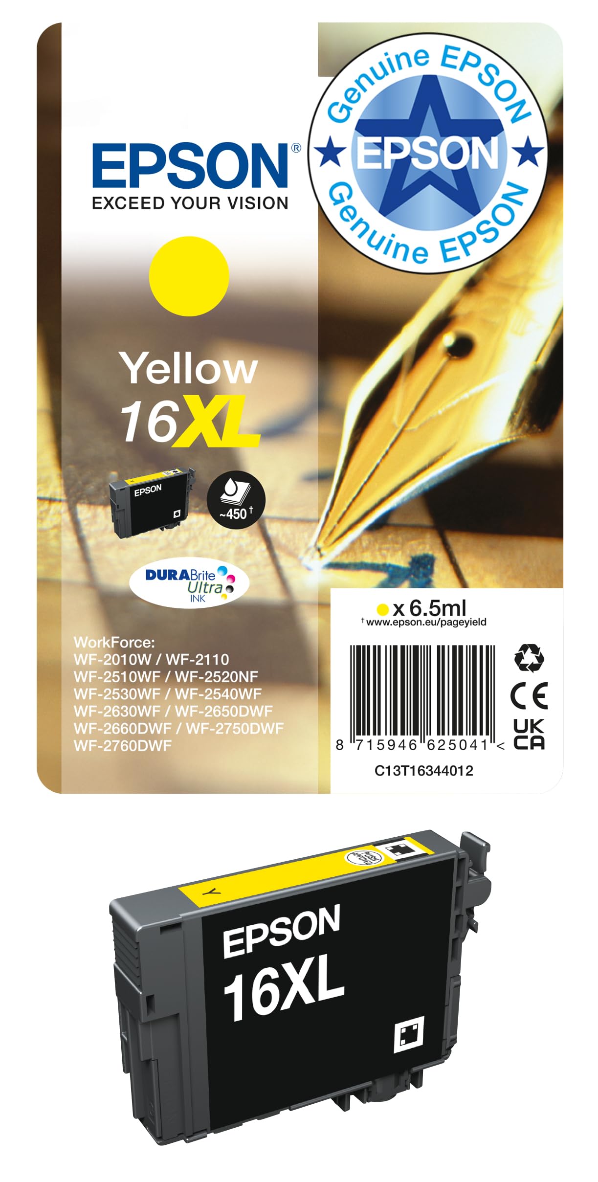 EPSON Pen & Crossword Ink Cartridge for WorkForce WF-2760DWF Series - Yellow