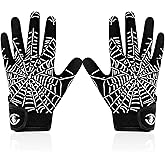 hisptgo Youth Football Gloves, Sticky Silicone American Football Receiver Gloves, Super Grip Rugby Gloves Comfortable Fit for Youth & Kids