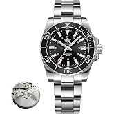 ADDIESDIVE Men's Automatic Dive Watch Sunray Brushed Dial 200M Waterproof Synthetic Sapphire Super Luminous Stainless Steel Diving Watch for Outdoor