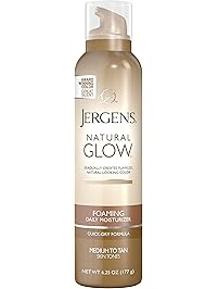 Jergens Natural Glow Foaming Daily Moisturizer for Body, Medium to Tan Skin Tones, 6.25 Ounces