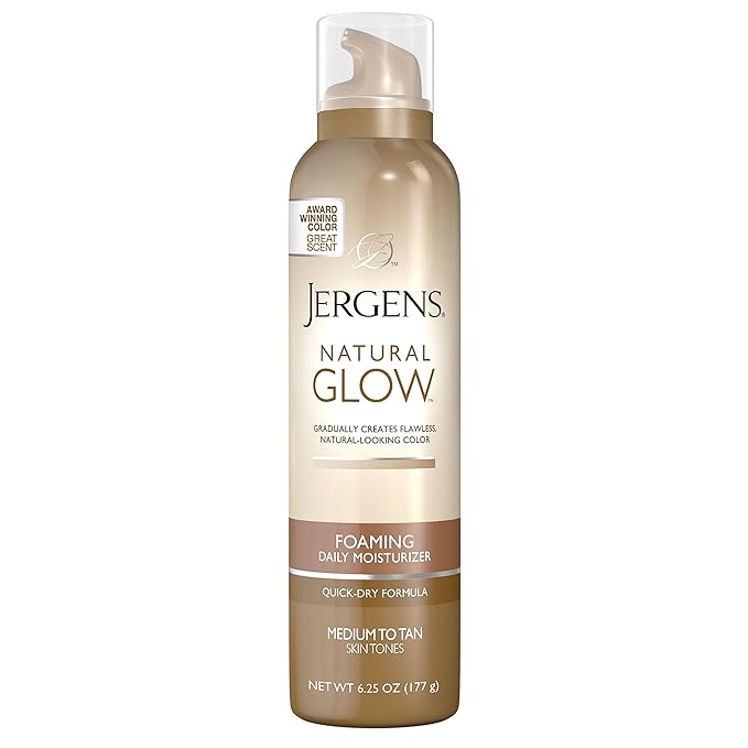 Jergens Natural Glow Foaming Daily Moisturizer For Body Medium To Tan Skin Tones 6 25 Ounces Beauty Amazon Com