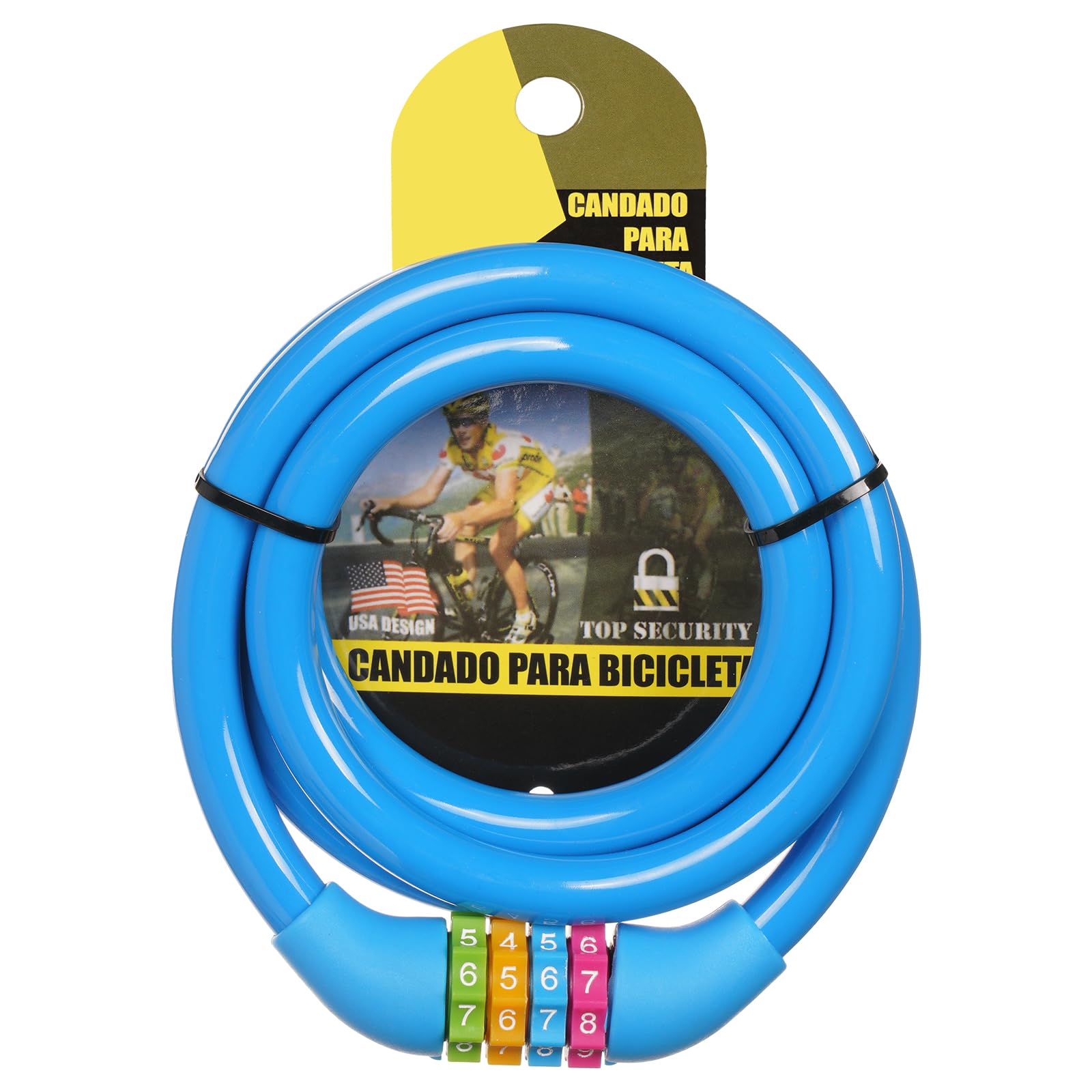 Ainiv Portable 4-Digit Password Bicycle Lock, 120cm Anti-Theft Resettable Combination Lock for Bike, Motorbike, Scooter, Skateboard, Gate, Fence (Blue)