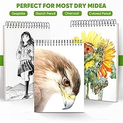 Soucolor 9" x 12" Sketch Book, 1-Pack 100 Sheets