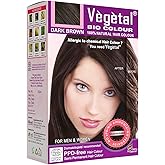 Vegetal Bio Colour Dark Brown 150g, 100% Herbal and Organic Hair Color, Ammonia-Free, PPD-Free, Semi-Permanent Dye for Men and Women, Protects UV and Maintains Luster, Complete Kit Included