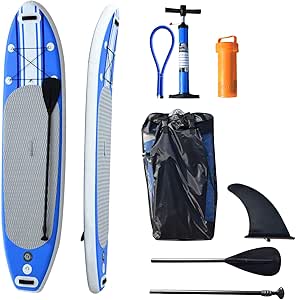 HOMCOM Tabla de Surf Hinchable con Remo Ajustable y Bomba 305x76x15cm