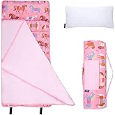 Wildkin 43-inch Kids Nap Mat – Soft Microfiber Toddler Sleeping Mat with Pillow