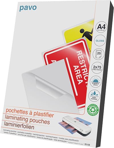 PAVO Laminating Pouches A4 150 Micron Pack 25