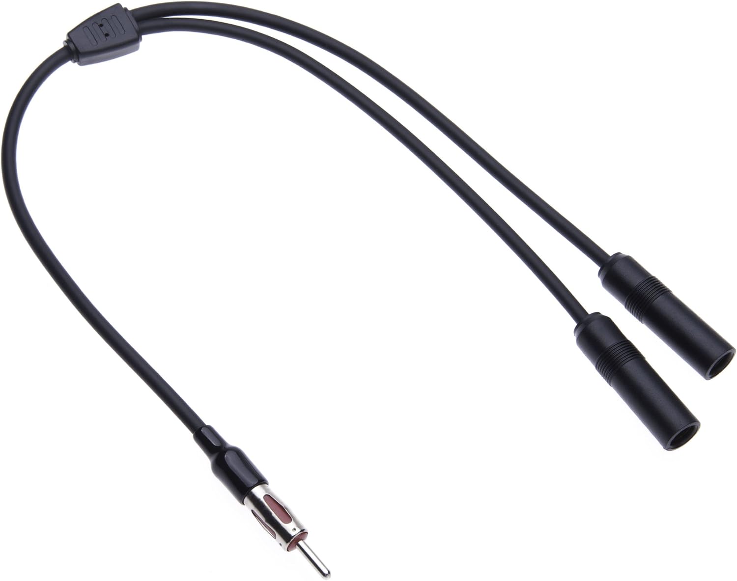 Universal Dual Female DIN Antenna Splitter Cable by Keple, Black