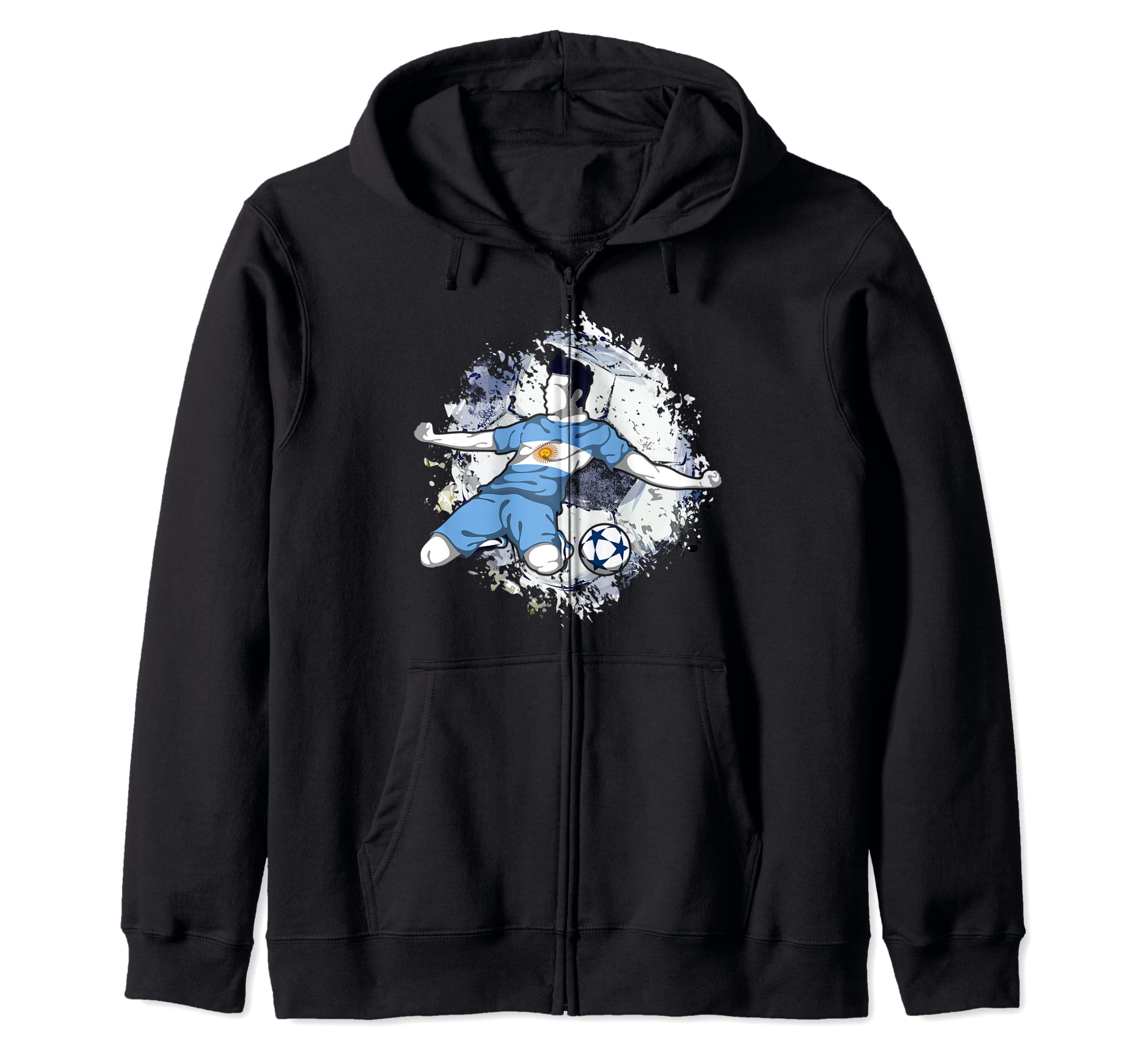 Argentina Soccer Argentinian National Flag Football Lover Zip Hoodie