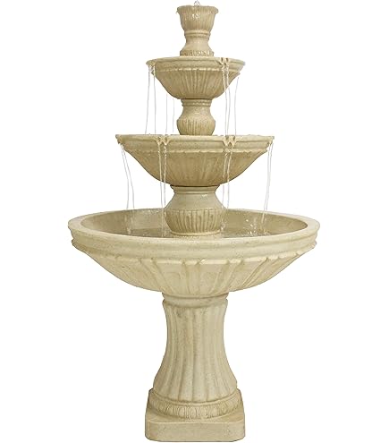 Sunnydaze Pineapple 52-Inch 4-Tier Outdoor Water Fountain - Tall