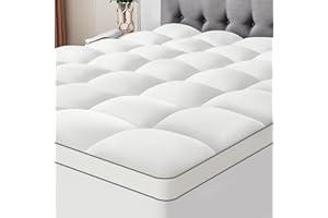 SurChic Ultra Soft Coral Fleece King Size Mattress Topper, No Compression Plush Thick Pillow Top Mattress Pad with Deep Pocke