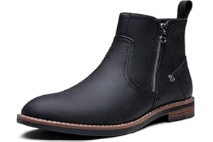 Jousen Mens Chukka Boots Side Zipper Causal Pull On Dress Boots For Men