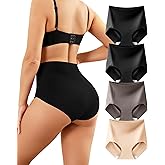 LEVAO Women's Tummy Control Underwear High Waisted Seamless Panties - Postpartum Briefs No Show Shaper S-3XL 4 Pack