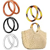 Cinnvoice 8 Pack Bag Handle Round Purse Handles Decorative Replacement Purse Strap for Crochet Bags(Round Shape,4.5 Inch)