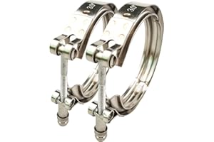 GaeaAuto 3 inch V Band Clamp 304 Stainless Steel for Turbo Downpipes, 2 Pack
