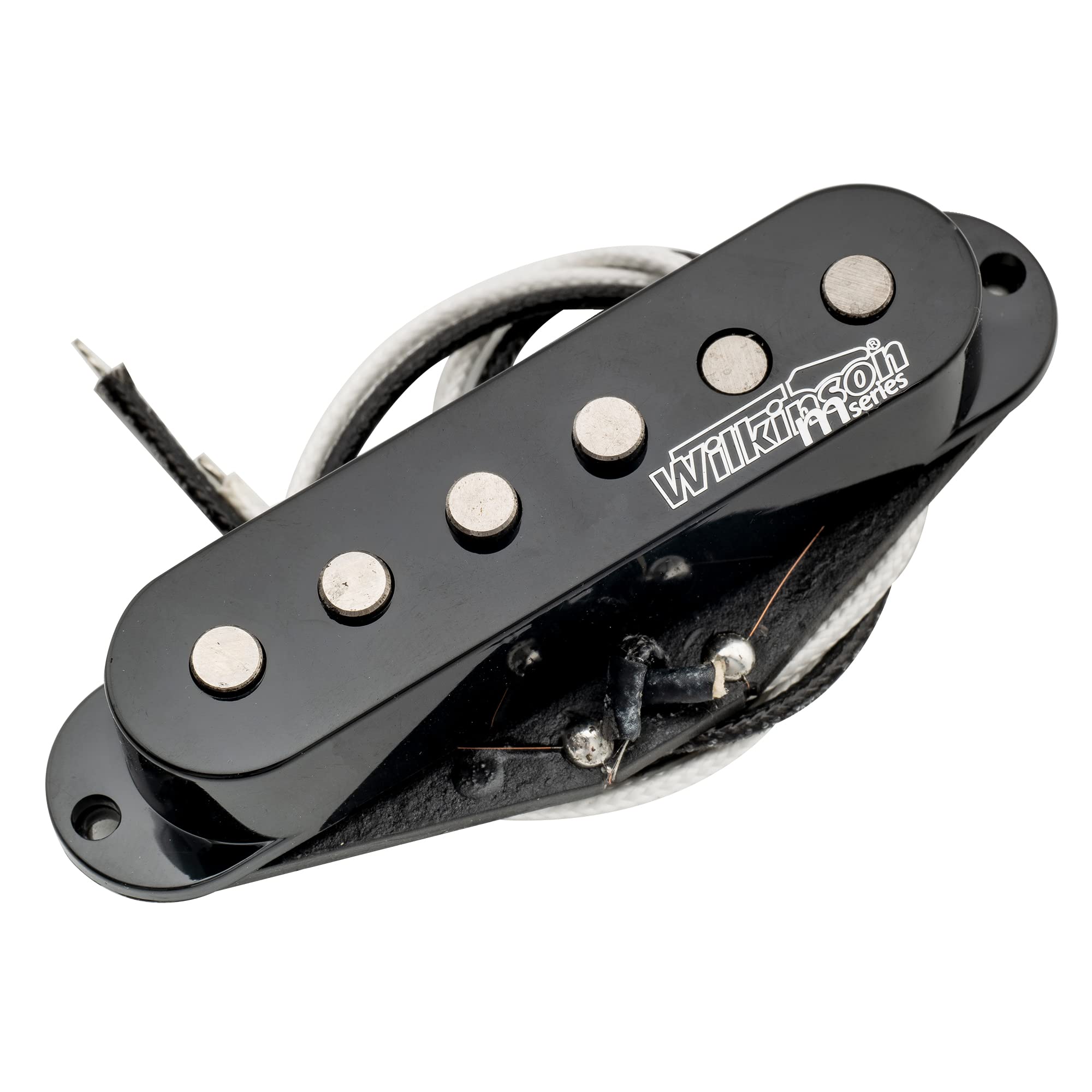 Wilkinson Vintage Tone Alnico 5 Staggered Single Coil Neck Pickup for Strat Style Electric Guitar, Black