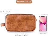 Elviros Water-Resistant PU Leather Toiletry Bag Men Large Travel Dopp Kit Brown view 6