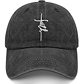 LKWENG Christian Hats for Men Women, Jesus Baseball Cap, Adjustable Cotton Embroidered Christian Hats