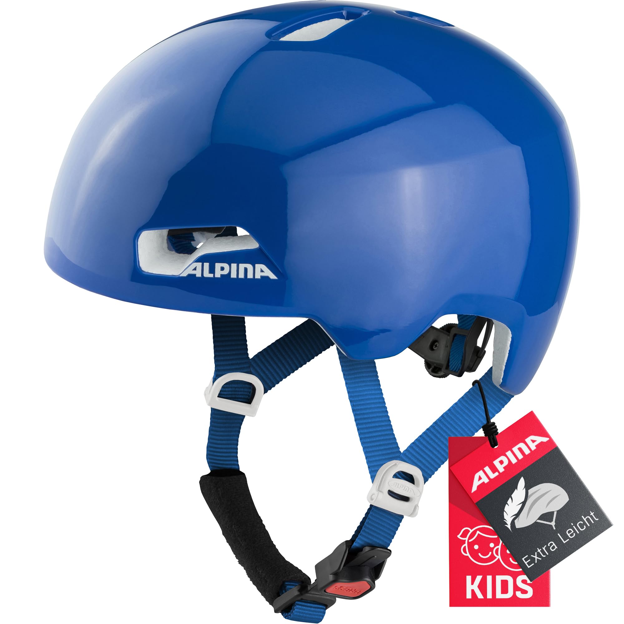 ALPINA Unisex - Children, HACKNEY cycling helmet, blue gloss, 47-51 cm