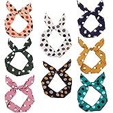 ONEYE Wire Headbands for Women - Dot Twist Bow, Bunny Ears Headband, Fashion Wire Headwraps for Hair Bands, Holders & Accessories for Workout, Yoga, Running - Pack of 8